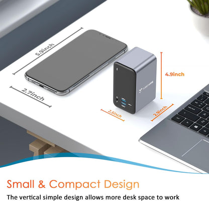 USB C Docking Station Dual 4K Monitor, TOBENONE Laptop Docking Station for MacBook Pro/Air, 15 in 2 USB-C Dock with 2 HDMI Port, 7 USB, SD&Micro SD, Gigabit Ethernet, 87W PD 3.0, Audio/Mic