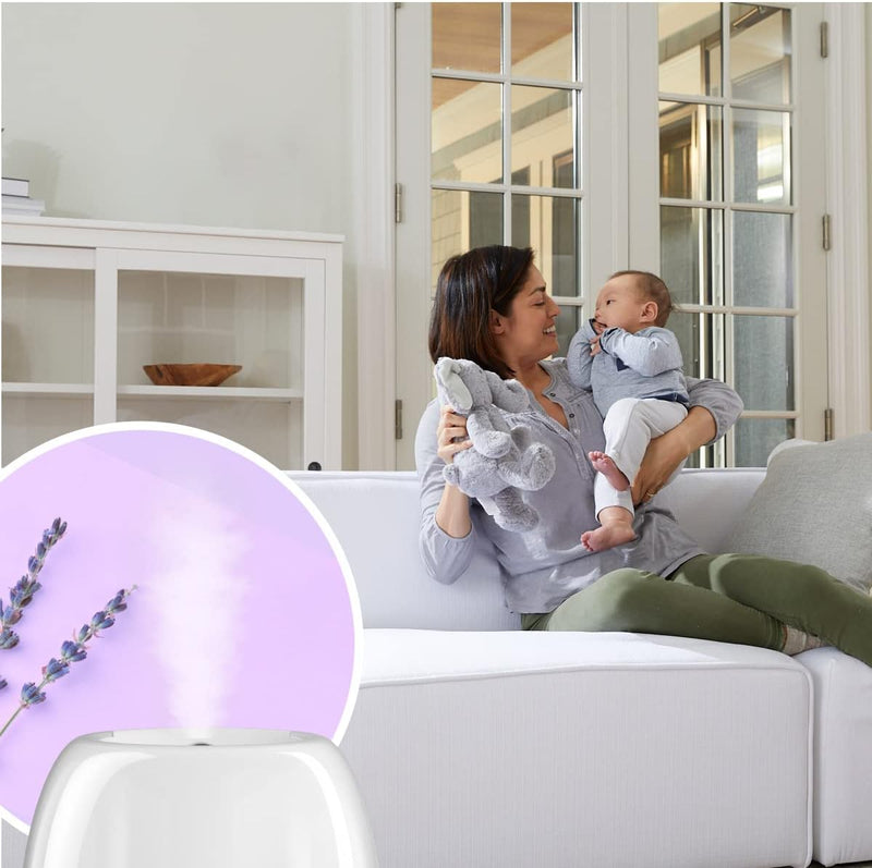 Vicks VUL500C 3-in-1 SleepyTime Ultrasonic Humidifier Diffuser Night-Light, Small Humidifier for Baby, Bedroom, Office Desk, with Variable Output Control, Scent Pad Slots, Auto Shut-Off, 2.3L/0.6Gal