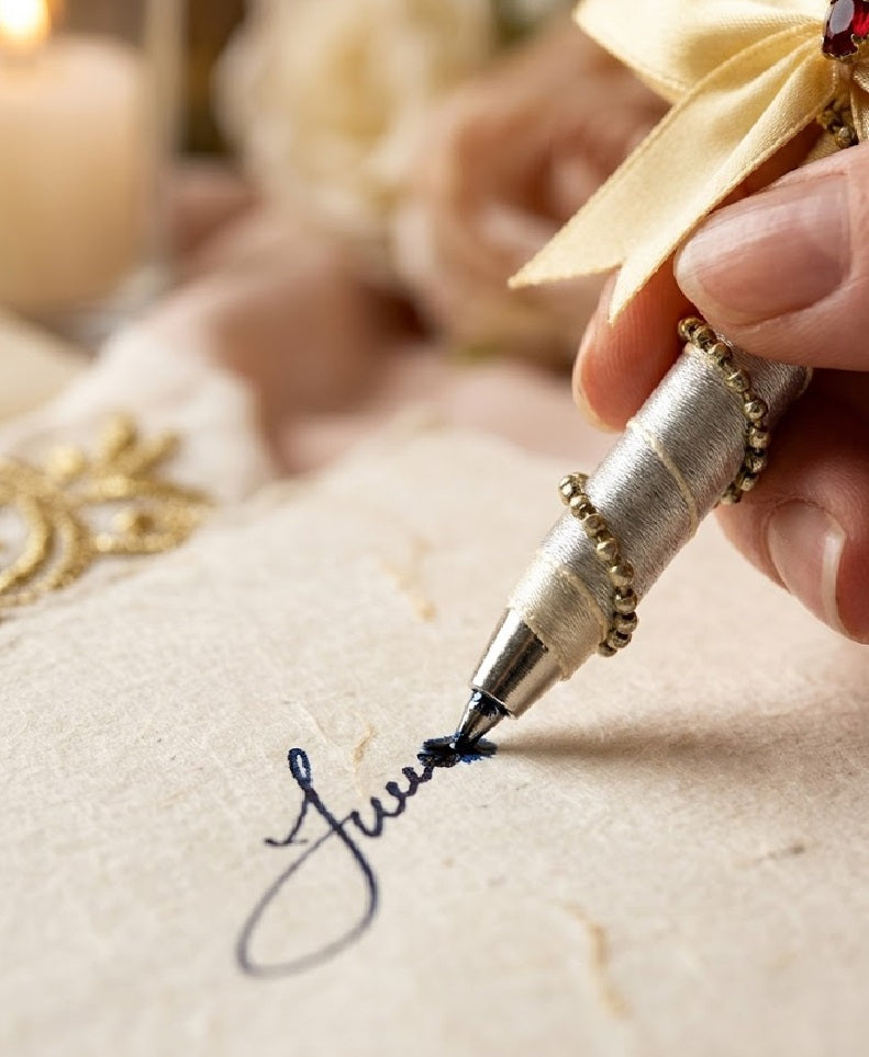 Large Luxury Handmade Nikah Signing Pen | Peacock Feather Wedding Keepsake Bridal Gift