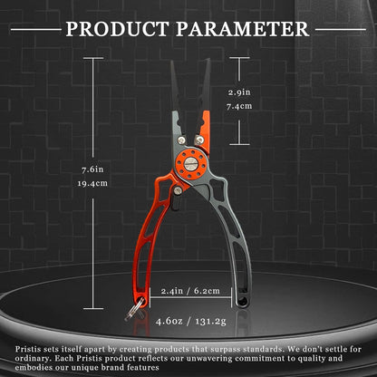 UTA II Fishing Pliers, Multi-Function Gear for Experts, Saltwater Resistant Teflon Coated Hook Remover, Stainless Steel Top & Aluminum Body Split Ring Fly Fishing Equipment, Bass Fishing Gift