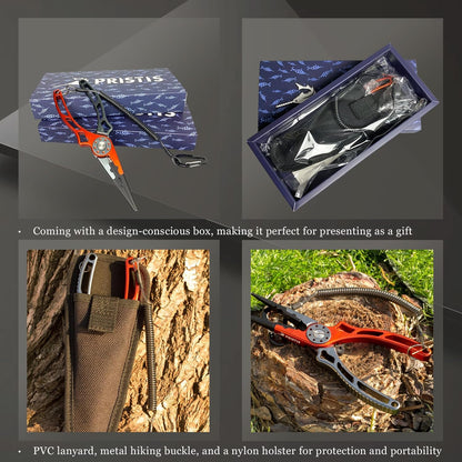 UTA II Fishing Pliers, Multi-Function Gear for Experts, Saltwater Resistant Teflon Coated Hook Remover, Stainless Steel Top & Aluminum Body Split Ring Fly Fishing Equipment, Bass Fishing Gift