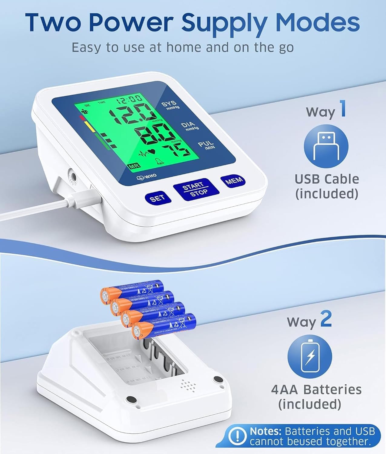 Blood Pressure Monitor for Home Use, Automatic Blood Pressure Machine with 3-Color Backlit Hypertension Display, 2x99 Memory with Upper Arm Large Cuff 22-42cm