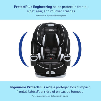 Graco 4Ever All-in-One Convertible Car Seat, 4-in-1 Baby to Big Kid Car Seat from 1.8-54 kg (4-120 lb), ProtectPlus Engineered, Rockweave