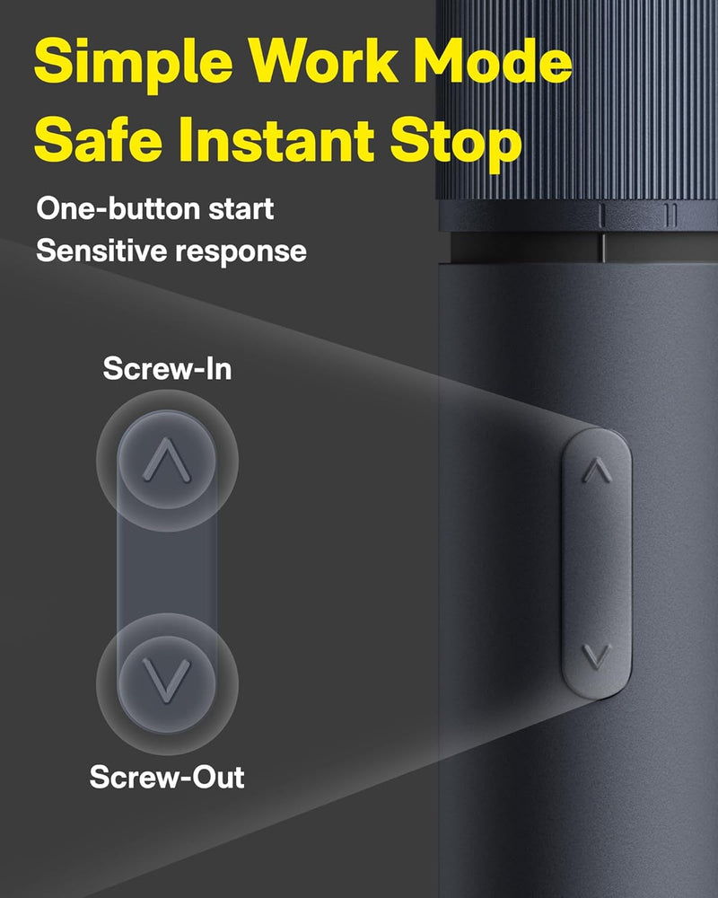 HOTO Electric Screwdriver Set, 3.6V Rechargeable Screwdriver Set with 25 S2-Steel Bits, Cordless Power Screwdriver Set with LED Light, All-in-One Design, 1500mAh 800 Times, USB-C Charging