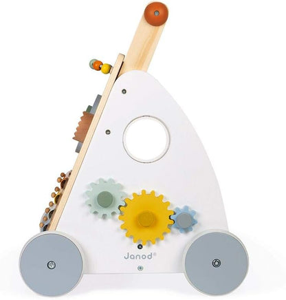 Janod - Sweet Cocoon Multi-Activity Baby Walker - Wooden Trolley - Multiple Sorting Shapes - For Babies and Toddlers - From 12 Months - Multilingual - J04410. - PuriLite