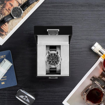 ProCase Watch Box for Men, 1 Slot Mens Watch Box Organizer Watch Display Case, Father's Day Gift Watch Storage Watch Cases for Men Watch Holder Organizer -1 Slot, Black
