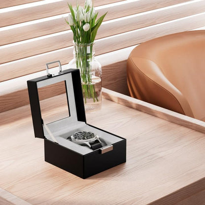 ProCase Watch Box for Men, 1 Slot Mens Watch Box Organizer Watch Display Case, Father's Day Gift Watch Storage Watch Cases for Men Watch Holder Organizer -1 Slot, Black