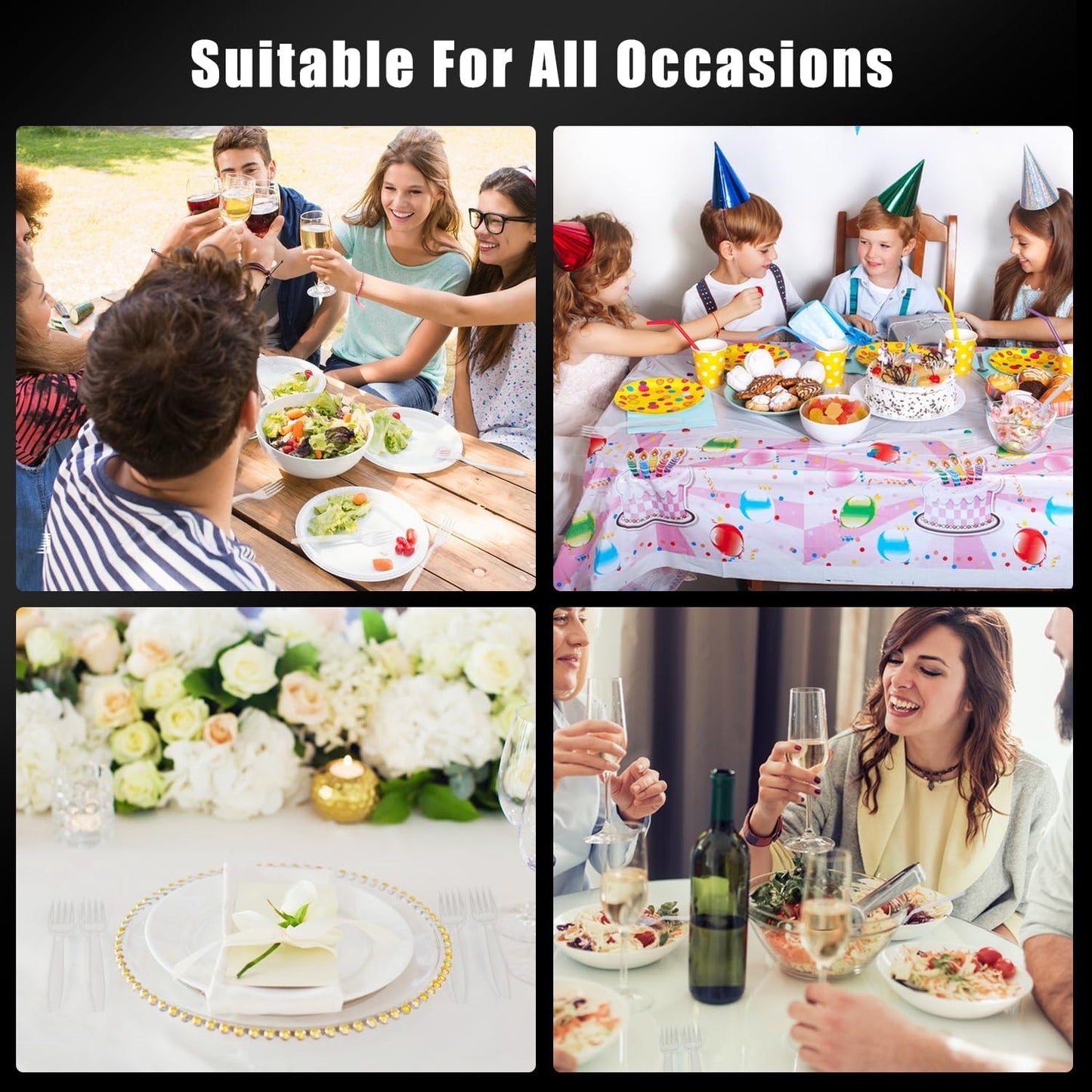 Plastic Forks 100 Pieces,6.7 Inch Reusable Plastic Forks Transparent and Robust Cutlery Sets for Birthday Party Barbecue Party Wedding ect