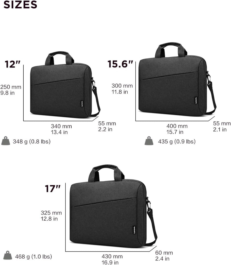 Lenovo Laptop Carrying Case T210, Notebook Bag for 15.6-Inch Laptop/Tablet, Sleek Design and Water-Repellent Fabric, GX40Q17229
