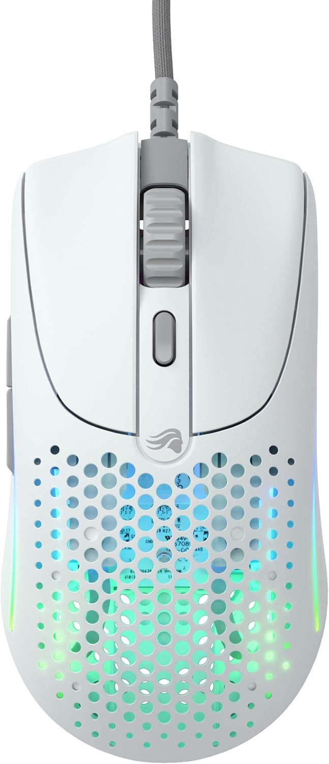 Glorious Gaming Model O 2 Wired Gaming Mouse - 59g Ultralight, FPS, 26,000 DPI, Motion Sync, 80M Click Rated Switches, 6 Programmable Buttons, Ambidextrous, RGB, PTFE Feet - White