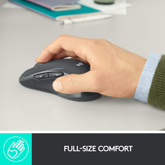 Logitech M510 Wireless Computer Mouse for PC with USB Unifying Receiver - Graphite - PuriLite