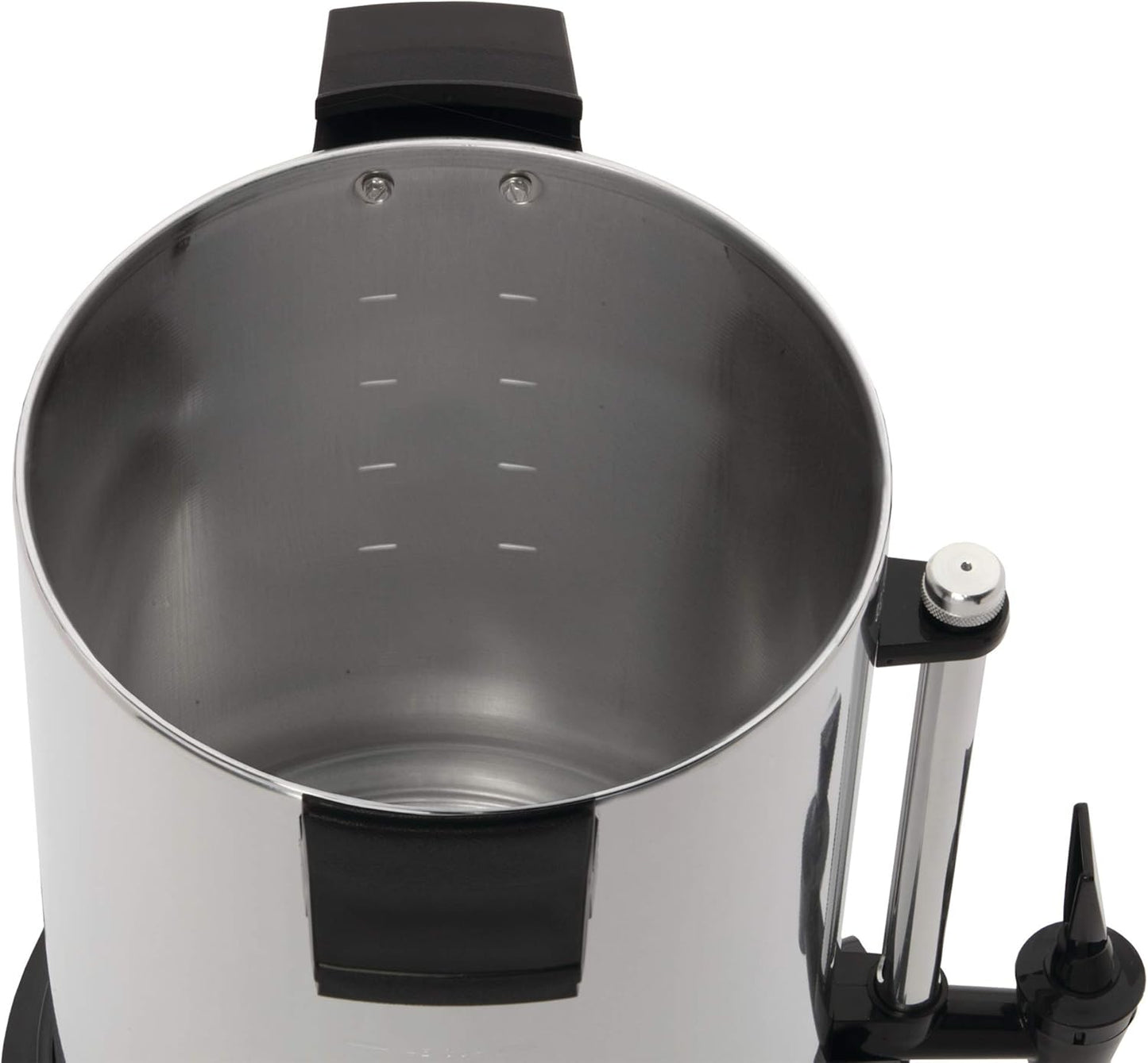 West Bend 13500 Highly-Polished Aluminum Commercial Coffee Urn Features Automatic Temperature Control Large Capacity with Quick Brewing Smooth Prep and Easy Clean Up, 55-cup, Silver