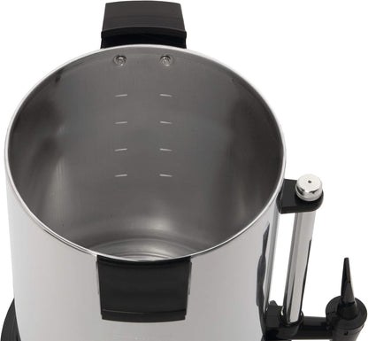 West Bend 13500 Highly-Polished Aluminum Commercial Coffee Urn Features Automatic Temperature Control Large Capacity with Quick Brewing Smooth Prep and Easy Clean Up, 55-cup, Silver