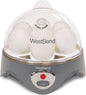 West Bend 87628 Automatic Electric Egg Cooker Scrambled Poached and Hard-or Soft-Cook Eggs, 7 Egg Capacity, Gray