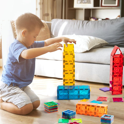Magnetic Tiles, 110PCS Magnet Building Set, Magnetic Building Blocks,Construction STEM Toys for Kids, Gift for Boys Girls