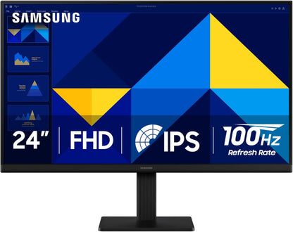 SAMSUNG 24" (S30GD) Essential Monitor with IPS Panel and Tilt Only Stand, 100Hz Refresh Rate, Ergonomic Design, Advanced Eye Care, Game Mode, LS24D304GANXZA
