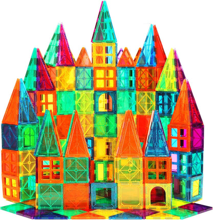 Magnetic Tiles, 110PCS Magnet Building Set, Magnetic Building Blocks,Construction STEM Toys for Kids, Gift for Boys Girls