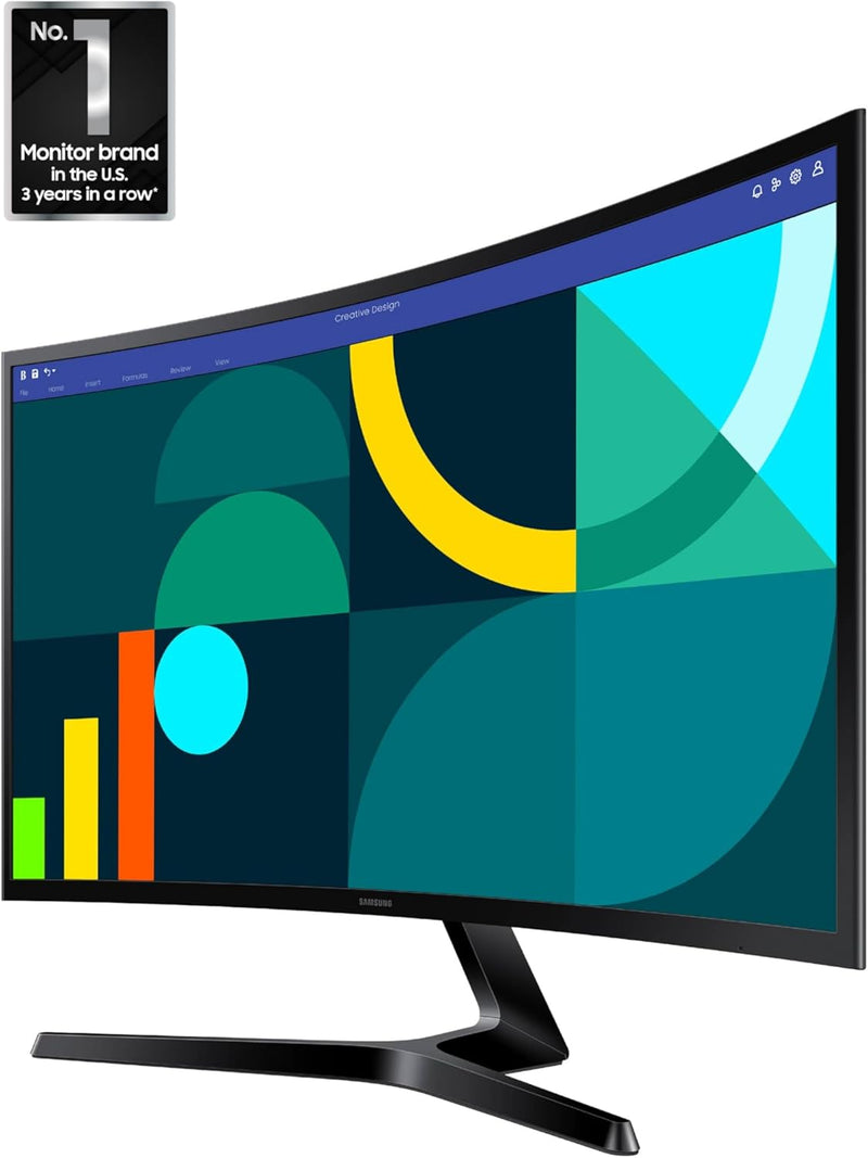 Samsung 27" Essential S3 (S36GD) Series FHD 1800R Curved Computer Monitor, 100Hz, Game Mode, Advanced Eye Comfort, HDMI and D-sub Ports, LS27D366GANXZA, 2024