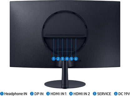 Samsung 27-Inch S39C Series FHD Curved Gaming Monitor, 75Hz, AMD FreeSync, Game Mode, Advanced Eye Comfort, Frameless Display, Built in Speakers, Slim Metal Stand, LS27C392EANXGO, Black
