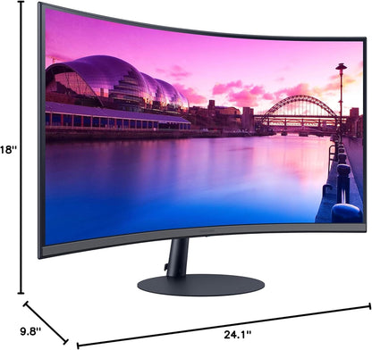 Samsung 27-Inch S39C Series FHD Curved Gaming Monitor, 75Hz, AMD FreeSync, Game Mode, Advanced Eye Comfort, Frameless Display, Built in Speakers, Slim Metal Stand, LS27C392EANXGO, Black