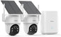 AOSU Security Cameras Outdoor Wireless, 4 Cam-Kit, No Subscription, Solar-Powered, Home Security Cameras System with 360° Pan & Tilt, Auto Tracking, 2K Color Night Vision, Easy Setup, 5G & 2.4G WiFi