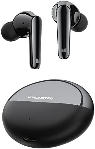 Monster N-Lite 203 AirLinks Wireless Earbuds, Bluetooth 5.3 Headphones HiFi Stereo, Wireless Earphones with 30H Playback, Type-C Charging, HD Clear Call, Touch Control, IPX6 Waterproof in-Ear Earbuds