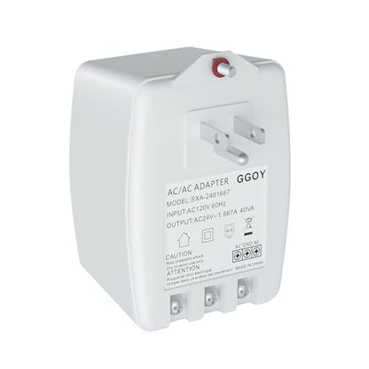 24VAC 40VA Plug in Doorbell Transformer Compatible with Ring, Nest, Eufy, Wyze Video Door Bell, All of Doorbell Nest Ecobee Sensi and Honeywell Thermostat,with PTC Fuse
