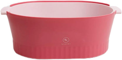 Kitchen Washbas Food Strainer Drain Basket Rotating Drainer Double-Layer Basin Vegetable Fruit Washing Strainer