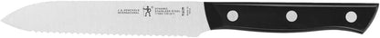 HENCKELS Everedge Dynamic 14 Piece Serrated Stainless Steel Knife Block Set - Professional Cutlery Set, Knives for Chopping, Slicing, Dicing & Cutting, Dishwasher Safe, Rubberwood in Brown