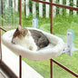 AMOSIJOY Cordless Cat Window Perch, Cat Hammock for Window with 4 Strong Suction Cups, Solid Metal Frame and Soft Cover, Foldable Cat Beds for Indoor Cats…