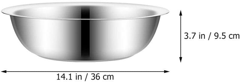 MAGICLULU Stainless Steel Basin, 14 Inch Mixing Bowl for Kitchen Use, Metal Washtub, Versatile for Cooking and Serving