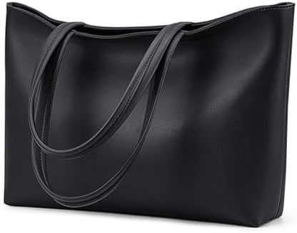 KALIDI Tote Bag Zipper Shoulder Bag Faux Leather Purses for Women Large Casual Handbag Work Dating College
