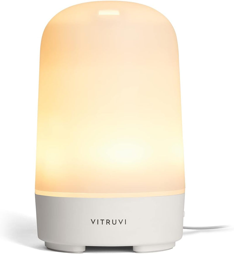 Vitruvi Glow Diffuser, Ultrasonic Essential Oil Diffuser | Oil Diffuser Essential Oils, Aromatherapy Diffuser | Diffusers for Home, Kids Room Diffuser, Room Decor (100 ml) White