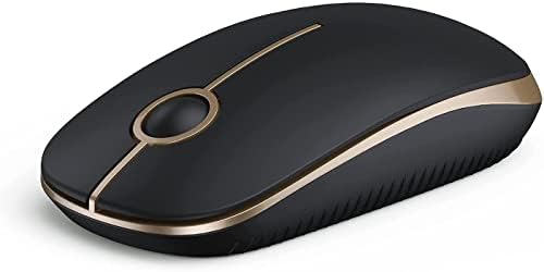Wireless Mouse, Vssoplor 2.4G Slim Portable Computer Mice with Nano Receiver for Notebook, PC, Laptop, Computer (Black and Sapphire Blue)