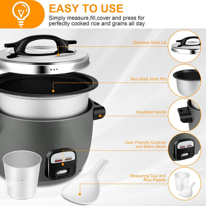 Wutfly 40 Cups (cooked) Commercial Rice Cooker/Warmer