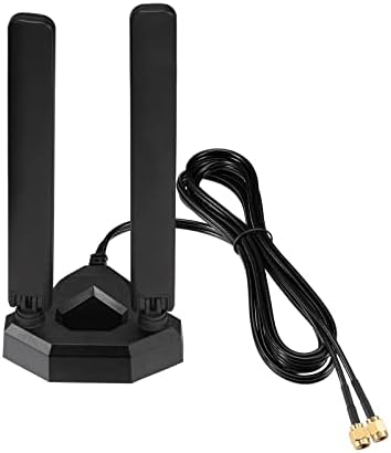 Eightwood WiFi 6E Tri-Band Antenna 6GHz 5GHz 2.4GHz Gaming WiFi Antenna Magnetic Base with 200cm Extension Cable for PC Desktop Computer PCIe 6E Card, Wireless Router