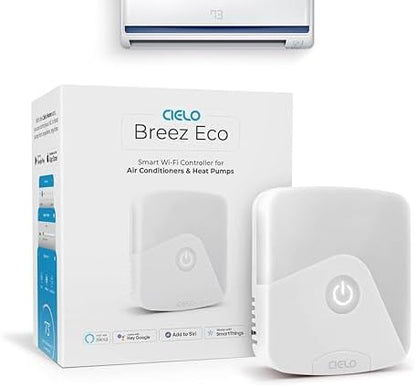 Breez Eco | Smart AC Controller for Mini Split, Window, Portable ACS | WiFi, Alexa, Google, Siri Shortcuts, SmartThings, IFTTT, Free App, NO Subscriptions | Schedules, Geofencing, Comfy (Black)
