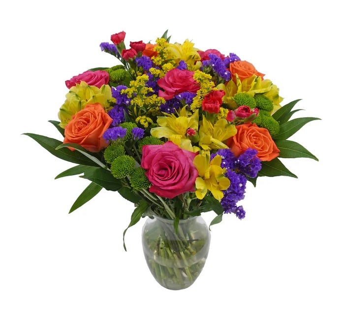 Cheerful Day Bouquet with Vase - PuriLite