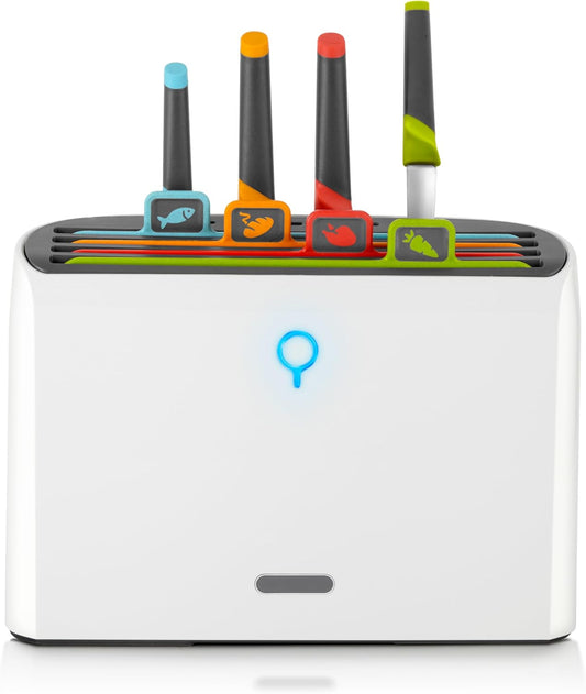 Modern Innovations Smart Cutting Boards and Knife Set, Self Cleaning Cutting Board & Knives Holder, Color Coded Cutting Board Set With Knives, All-In-One Cleaning Knife and Cutting Board Set