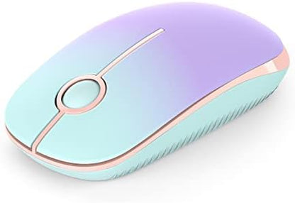 Wireless Mouse, Vssoplor 2.4G Slim Portable Computer Mice with Nano Receiver for Notebook, PC, Laptop, Computer (Sapphire Blue)