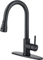 HUAAKE Kitchen Faucet with Pull Down Sprayer, Multi-Function Stainless Steel Single Handle High Arc Kitchen Sink Faucet, 360° Swivel Modern Commercial Kitchen tap with Deck Plate