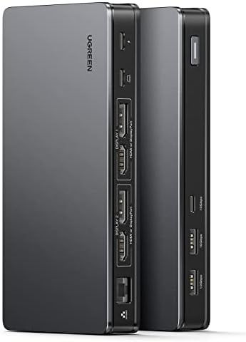 UGREEN Revodok Pro 209 USB C Docking Station, 9-in-1 DisplayLink Dual 4K@60hz Triple Extended Modes for MacBook, 2 DP & 2 HDMI Ports, 10Gbps USB C & USB-A Data, 100W PD, Ethernet for macOS, Windows