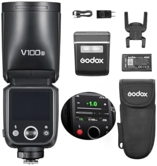 Godox V1S Professional Camera Flash Speedlite TTL Speedlight Round Head Wireless 2.4G Fresnel Zoom Compatible with Sony a7RII a7R a58 a99 ILCE6000L a7RIII a7R3 a9 a77II a77 a350 Camera for Photography