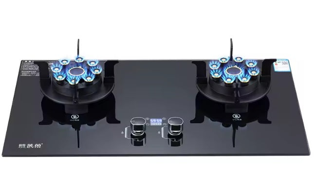 Purilite Select Built-In 2 Burner Gas Cooktop with Tempered Glass Surface, Electronic Ignition, High Power 4000W Kitchen Gas Stove, Energy-Efficient Embedded Cooking Range - PuriLite