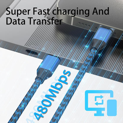 USB C to USB C Cable Nylon Braided 60W 3/3/6/6/10 FT USB Type C Fast Charging Cable for iPhone 16/16 Plus/16 Pro Max/15/15 Plus/15 Pro Max, MacBook Pro, iPad Pro Air, Samsung S24/S24 Ultra/S23