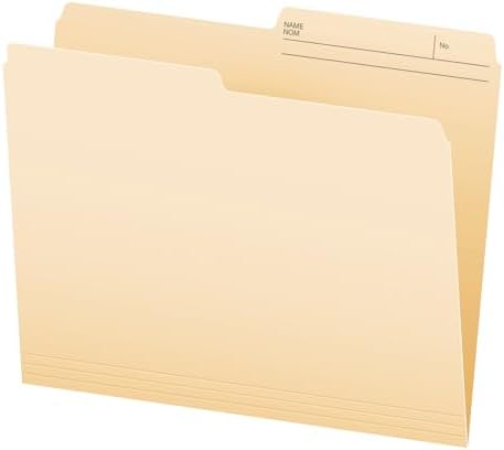 Pendaflex File Folders, 1/2 Cut Tab, Letter Size, Manila, Durable & Tear-Resistant File Organizers, 100/Box for Office, Home & School Filing Systems, Reversible & Eco-Friendly Design