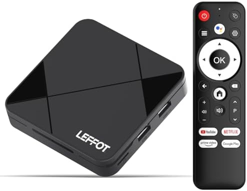 LEFFOT Android TV Box 14, 2025Smart 4K UHD Steaming Devices for TV,2GB RAM + 16GB ROM,Home Smat TV Box,with HDR10,2.4G&5G WiFi 6,BT 5.0 RK3518