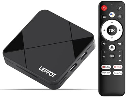 LEFFOT Android TV Box 14, 2025Smart 4K UHD Steaming Devices for TV,2GB RAM + 16GB ROM,Home Smat TV Box,with HDR10,2.4G&5G WiFi 6,BT 5.0 RK3518