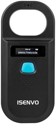 Pet Microchip Scanner | 15-Digit RFID Animal Chip Reader with Rechargeable Battery, USB Connectivity and Backlit Display