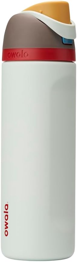 Owala FreeSip Insulated Stainless Steel Water Bottle with Straw for Sports and Travel, BPA-Free, 24-oz, Very, Very Dark